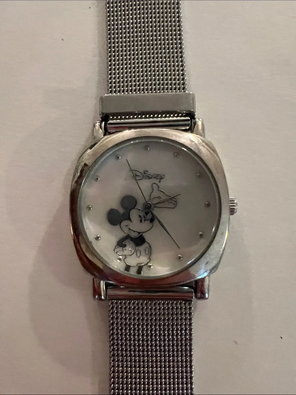 Disney Silver Mesh Band Mickey Mouse Watch